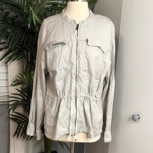 Maeve by Anthropologie linen  cream Utility Jacket